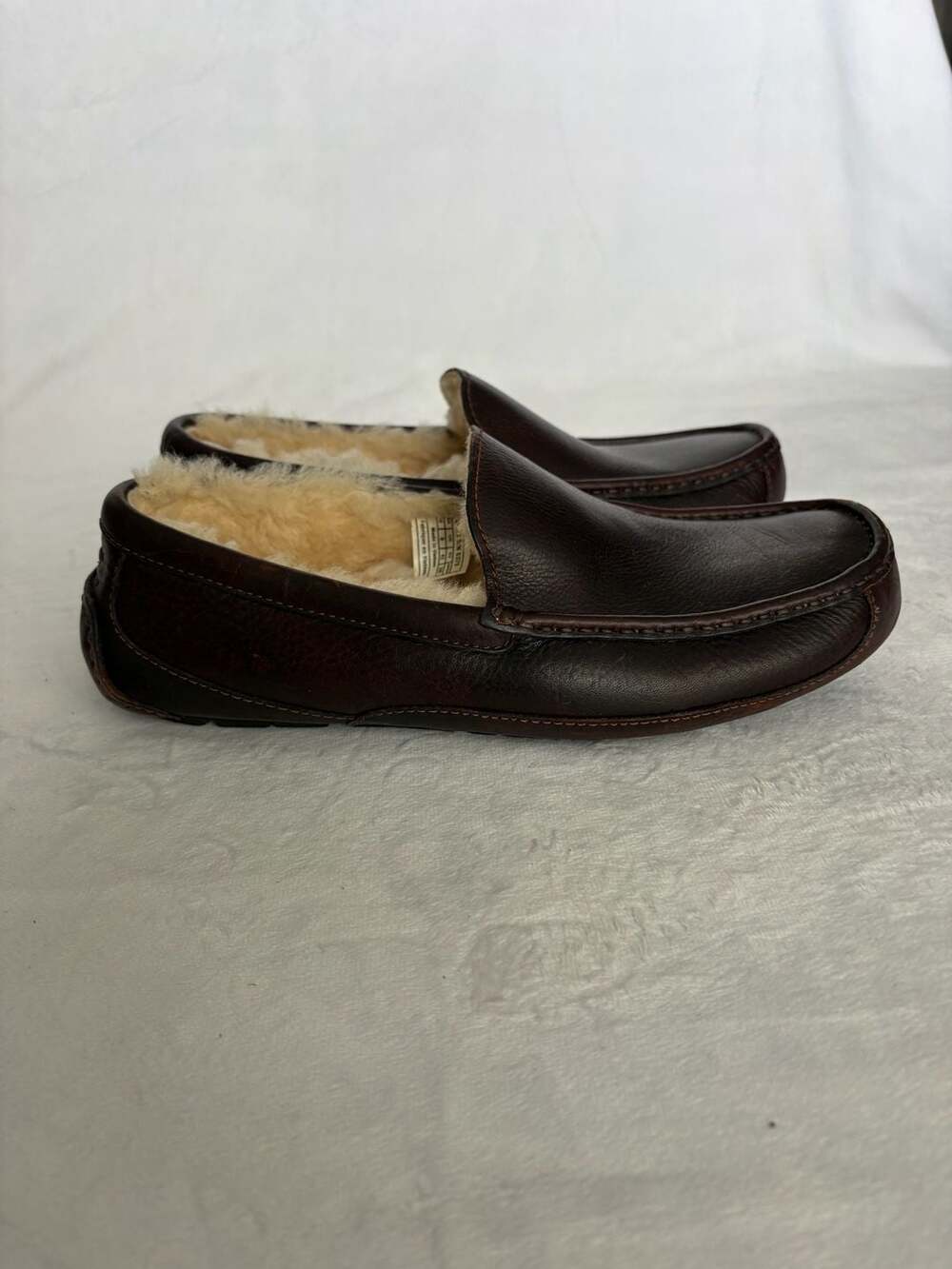 UGG Men's Ascot Leather Moccasin Slippers